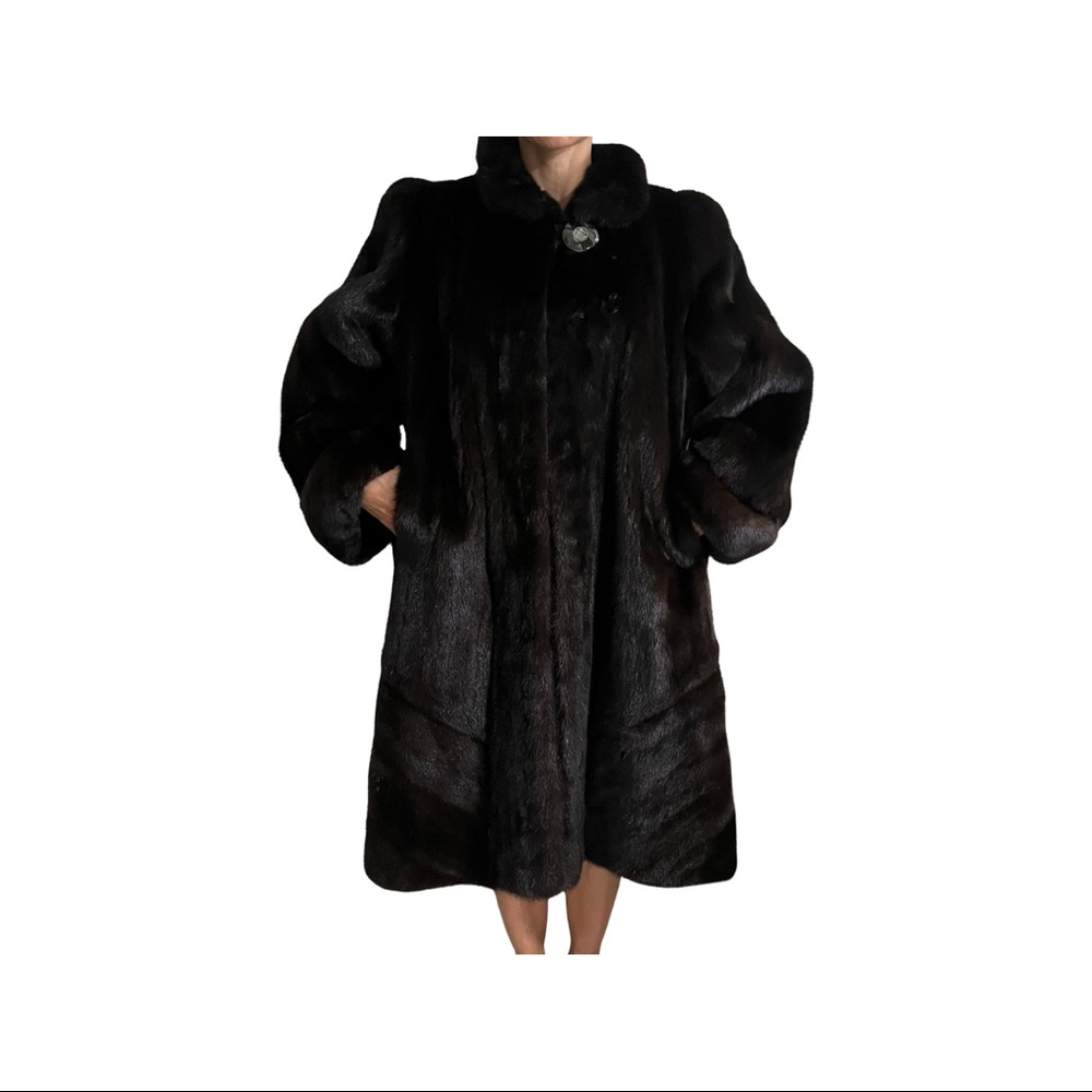Thick, heavy long Black mink coat